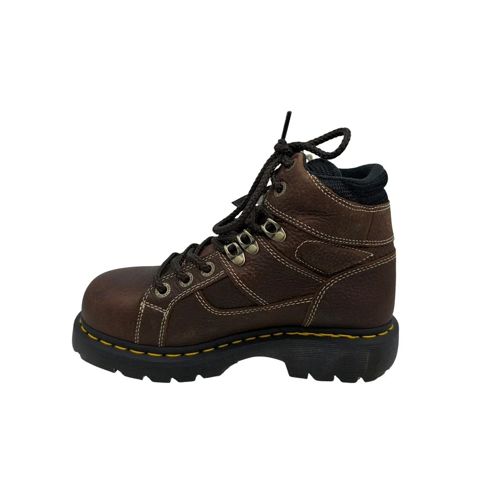 Dr. Martens Steel Toe Boots Mens 7 Womens 8 Brown New Industrial Safety Boots